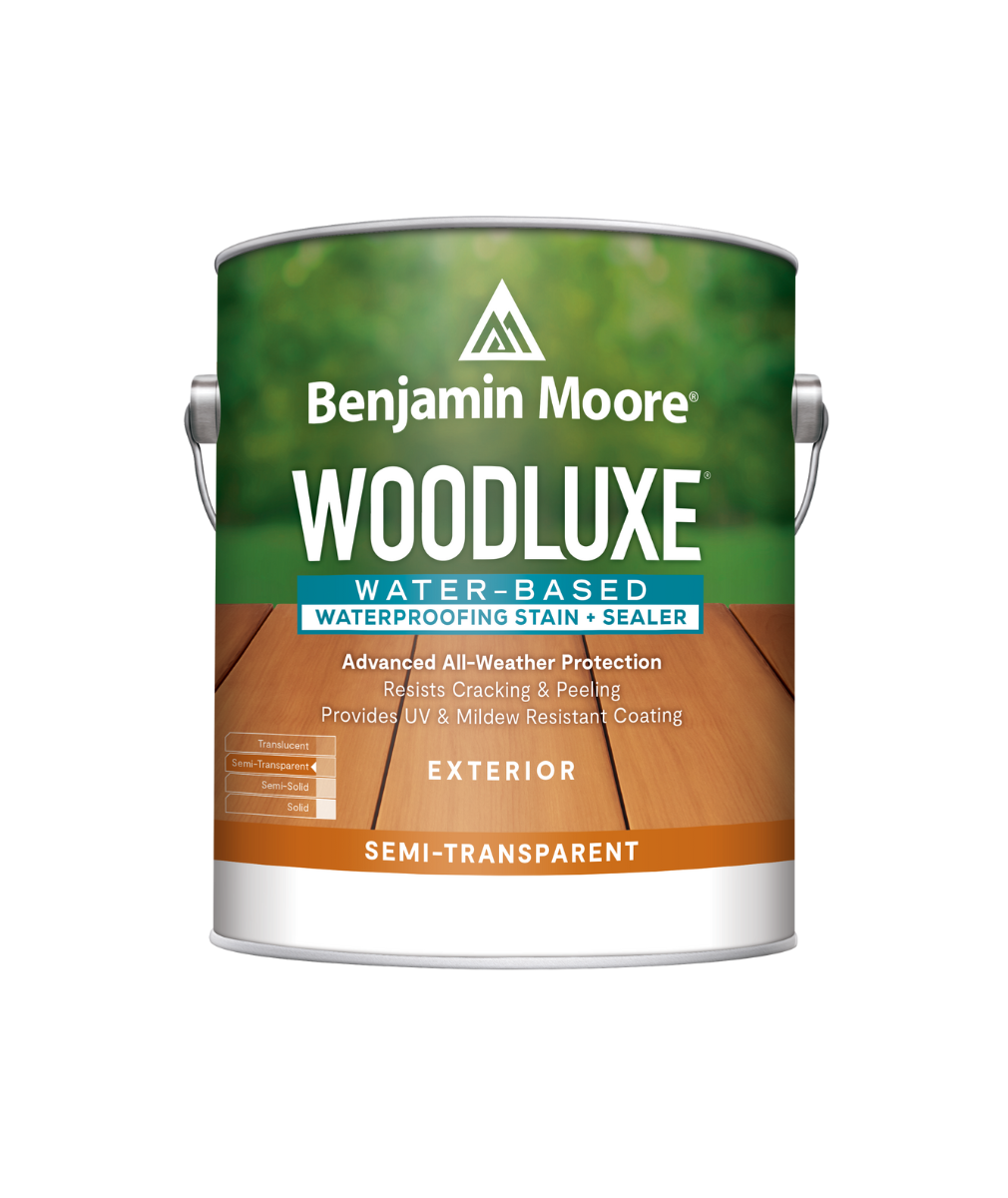 Benjamin Moore Woodluxe® Water-Based Semi-Transparent available at Mallory Paints in Washington State & Idaho..